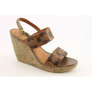 Lucky Brand Mai Size 10M Women’s Brown Cork Wedge Sandals Braided Straps New!